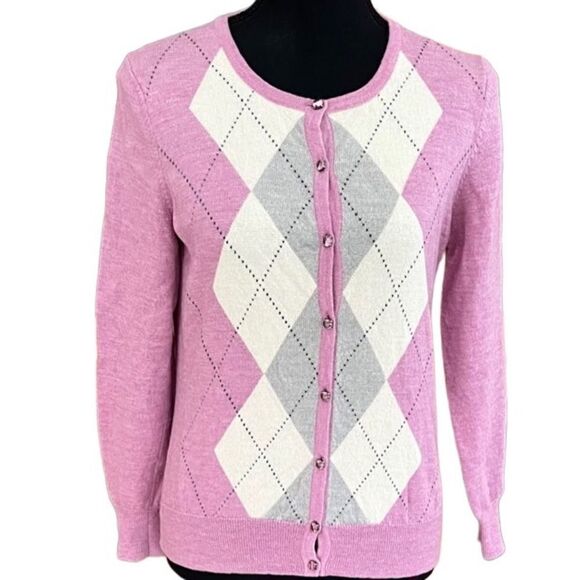 Talbots Petites Pure Italian Merino wool cardigan button front sweater, size M - Picture 5 of 7